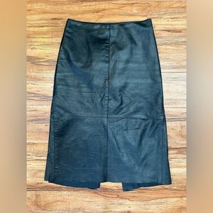 KENNETH COLE Leather MIDI Skirt 4